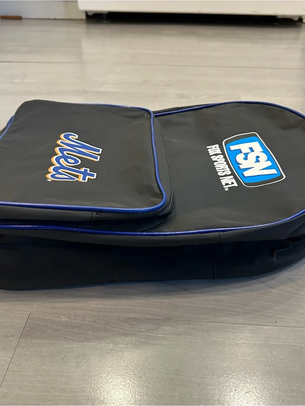 Vintage New York Mets FSN Fox Sports Net Backpack SGA Promo Black Blue Bag